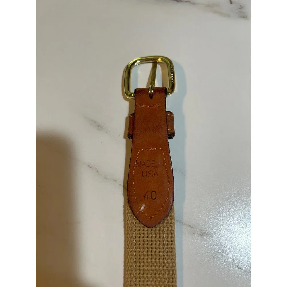 Zep-Pro Mens Fishing Belt Leather Canvas Redfish Embroidered USA Made Size 40